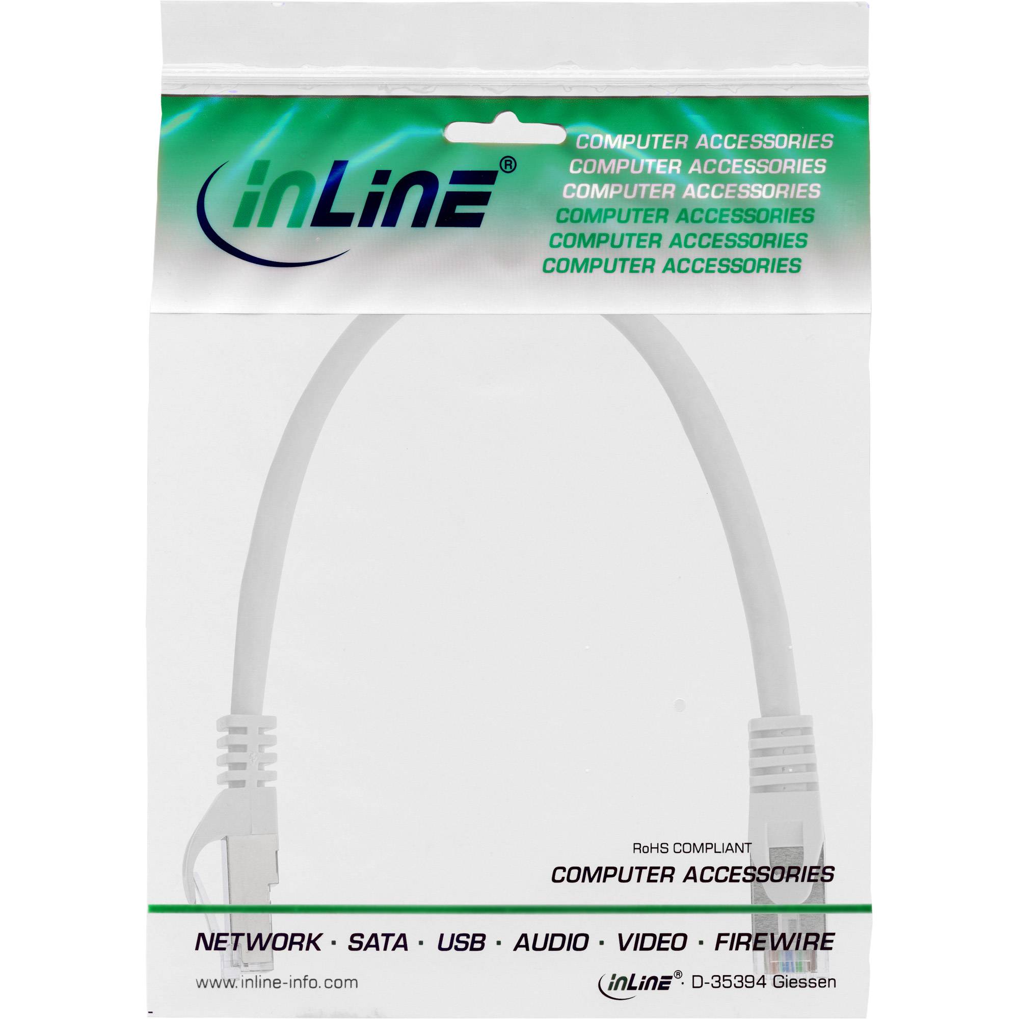 INLINE - Patchkabel - SF/UTP - Cat.5e - weiß - 0,3m