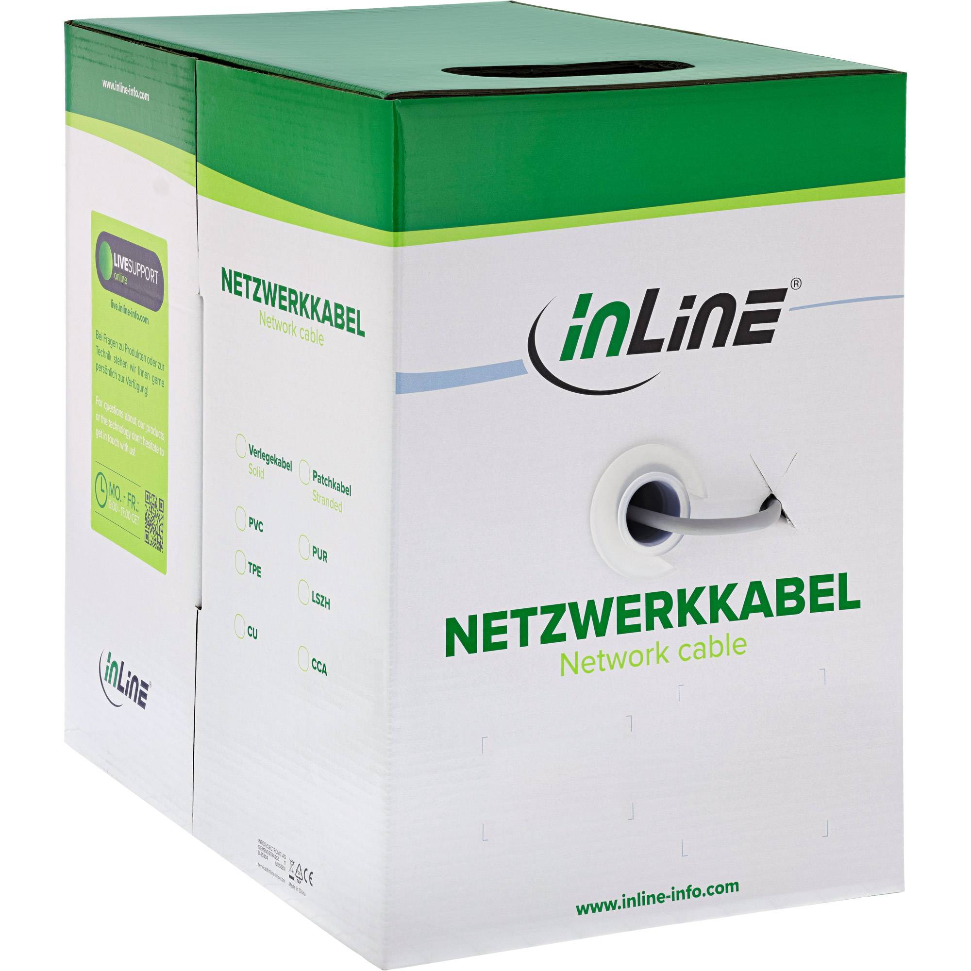 INLINE - Patchkabel Cat.5e - grau - F/UTP - AWG26 CCA - PVC - 100m