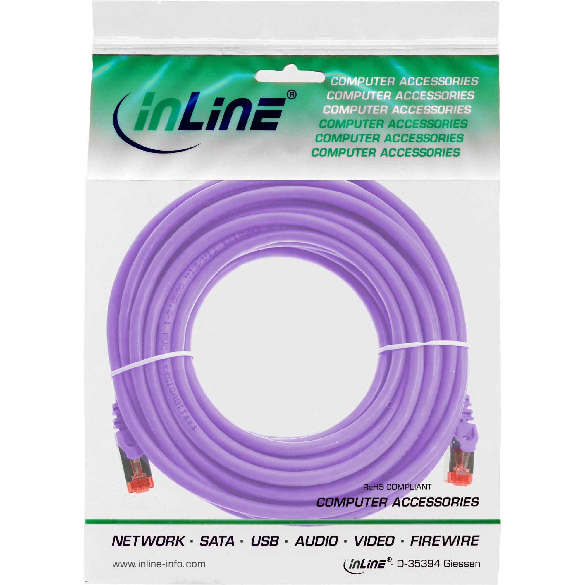 INLINE - Patchkabel - S/FTP (PiMf) - Cat.6 - 250MHz - PVC - Kupfer - violett - 7,5m