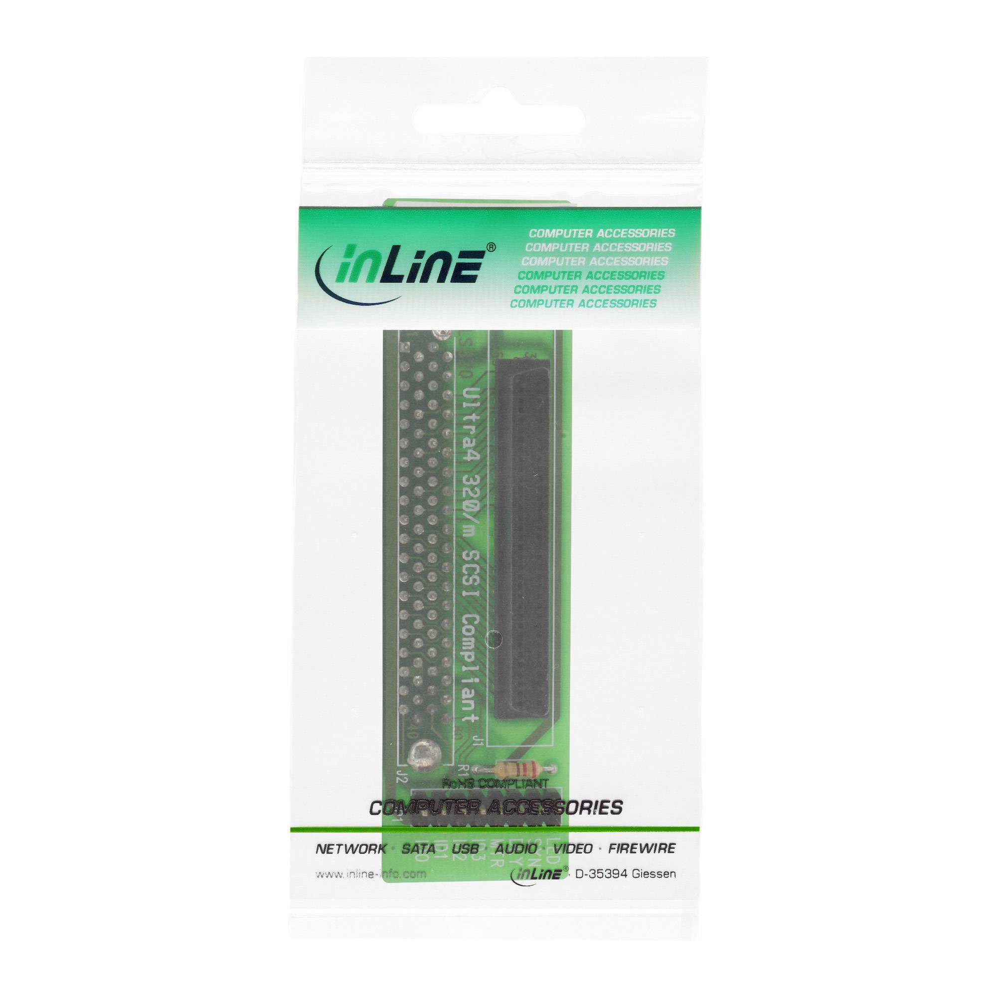 INLINE - SCSI-SCA U320 Adapter - 80pol Buchse auf 68pol mini Sub D Buchse