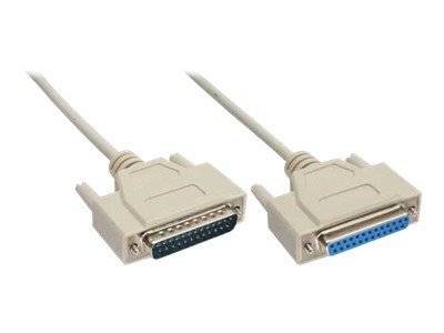 INLINE - Serielle Verlängerung - 25pol Stecker / Buchse - vergossen - 1:1 - 10m