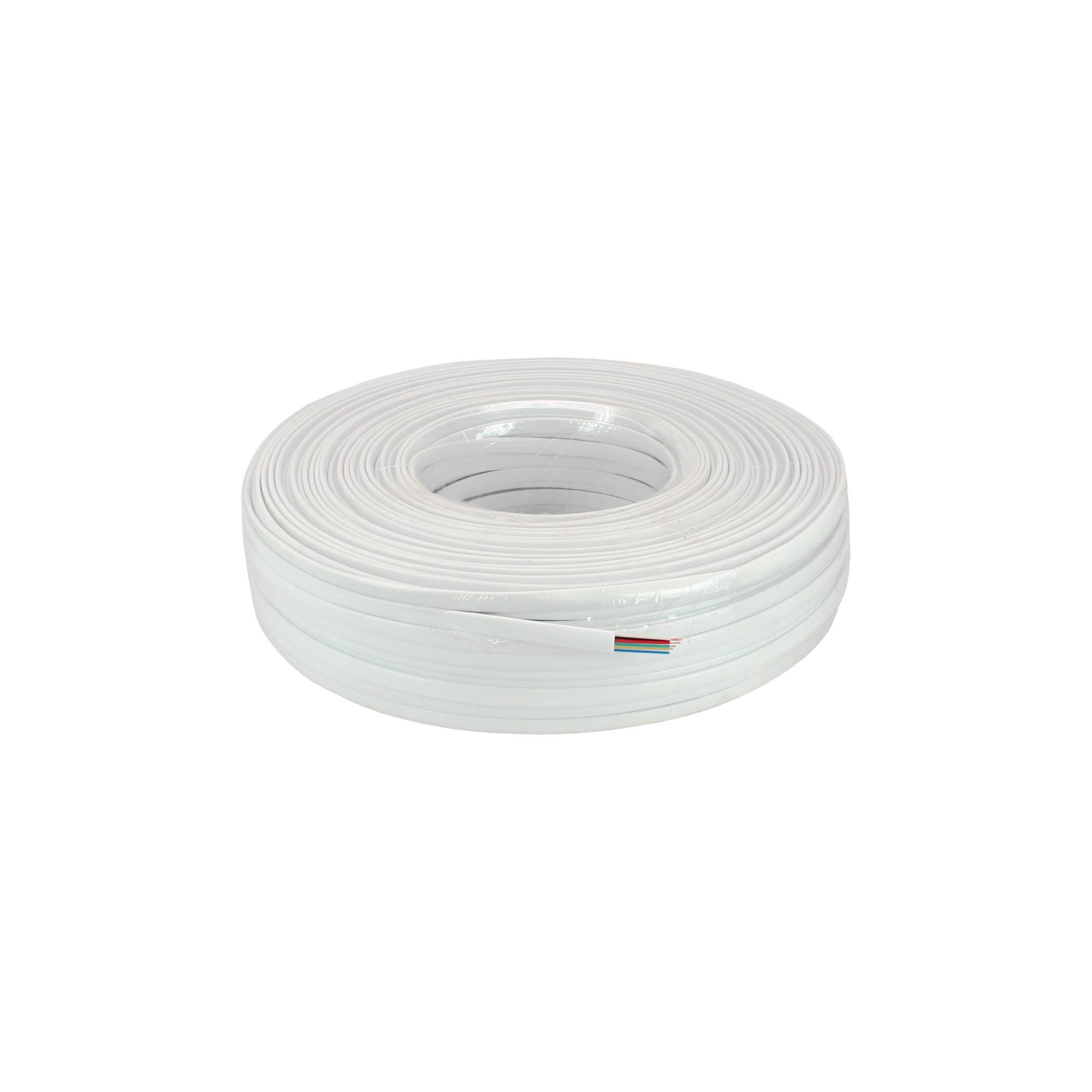 INLINE - Modularkabel - 6adrig Flachband weiß - 100m Ring