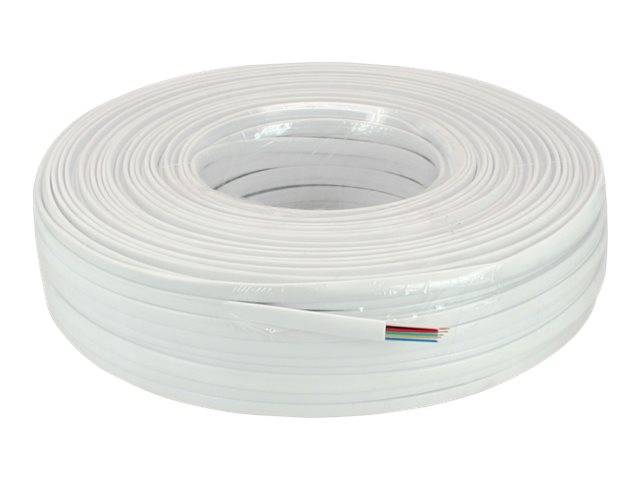 INLINE - Modularkabel - 6adrig Flachband weiß - 100m Ring