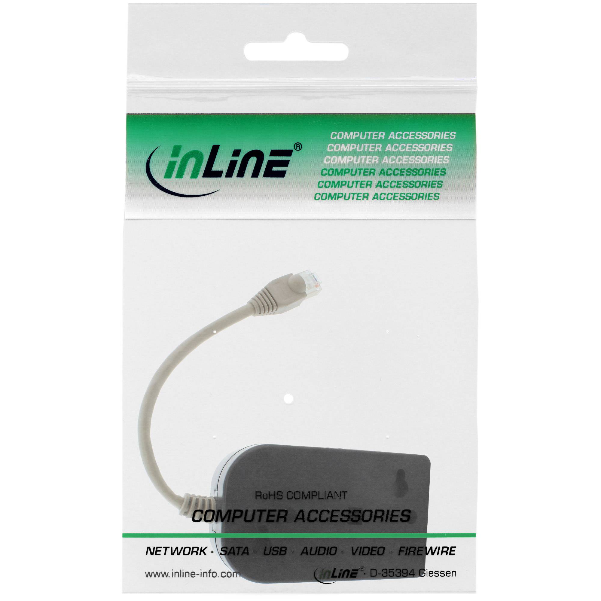 INLINE - ISDN Verteiler - 8x RJ45 Buchse - 15cm Kabel - mit Endwiderständen