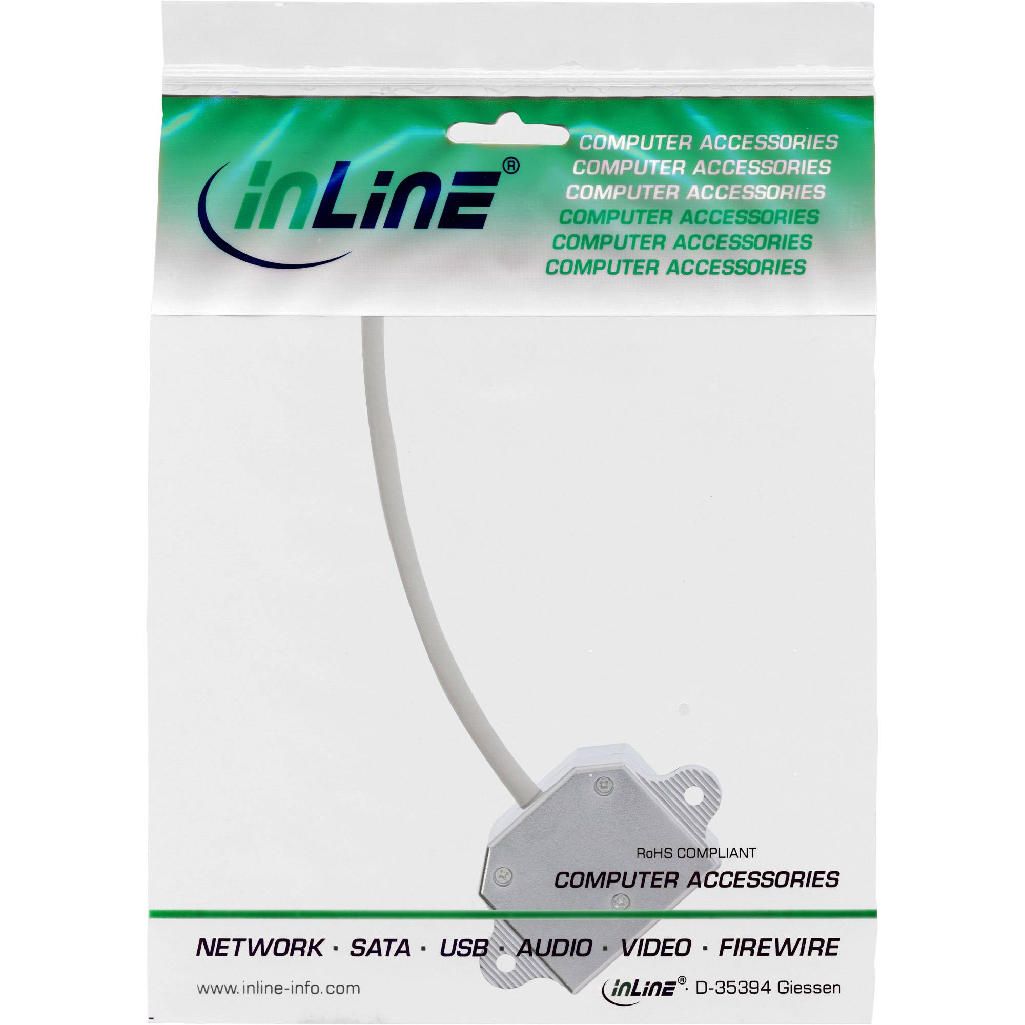 InLine ISDN Port-Doppler - 1x RJ45 Stecker an 2x RJ45 Buchse - mit Kabel - 15 cm