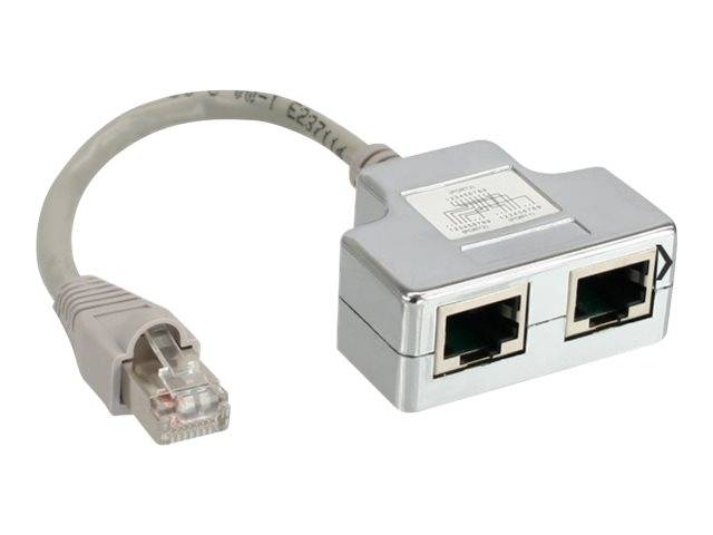 INLINE - ISDN Port-Doppler - 1x RJ45 Stecker an 2x RJ45 Buchse - mit Kabel