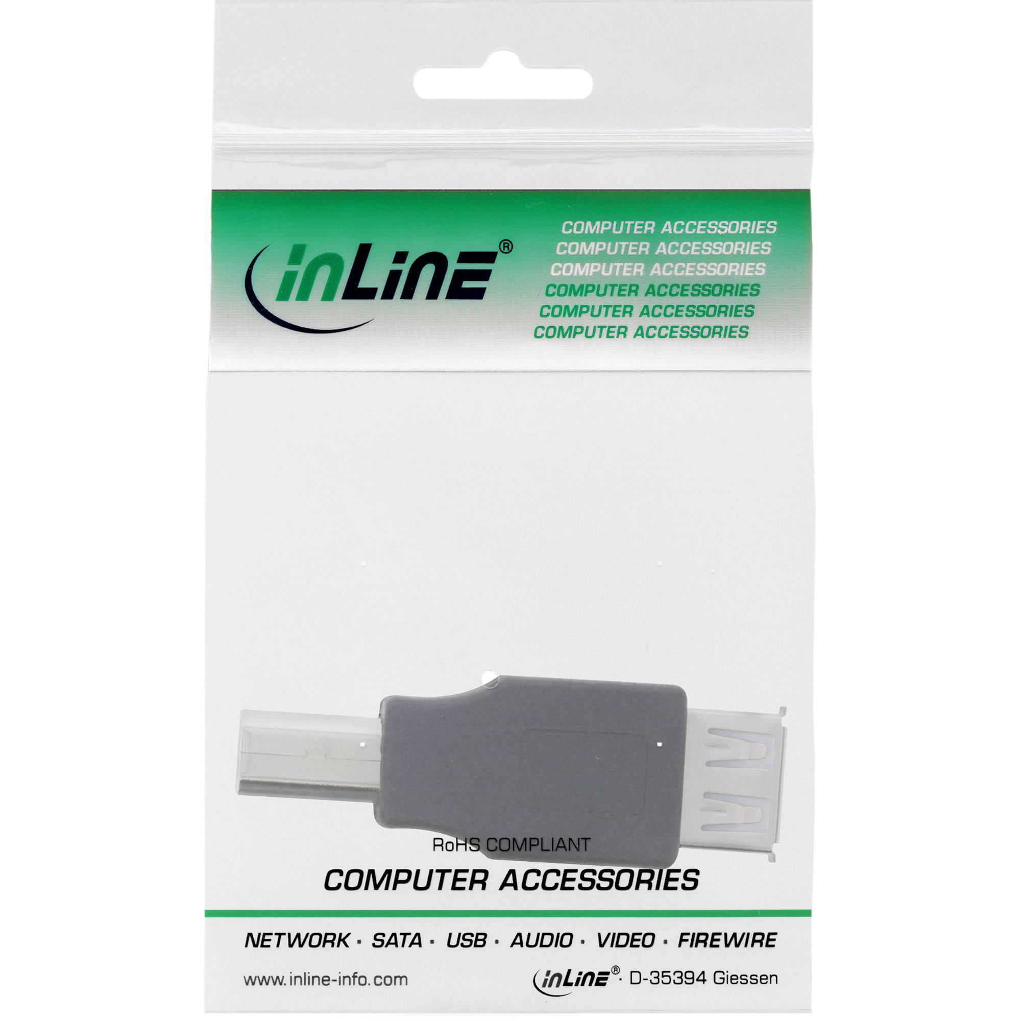 INLINE - USB 2.0 Adapter - Buchse A auf Stecker B