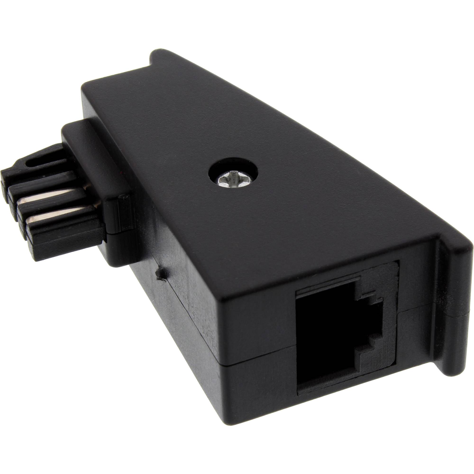InLine TAE-F Adapter - TAE-F Stecker auf RJ45 Buchse - 8P2C für Fritzbox - Schwa