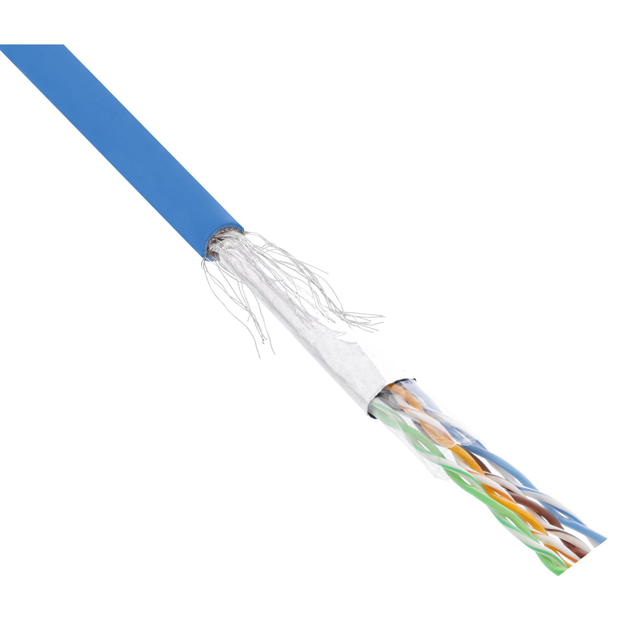 InLine Patchkabel Cat.5e - blau - SF/UTP - AWG26 - PVC - 100m - Blau