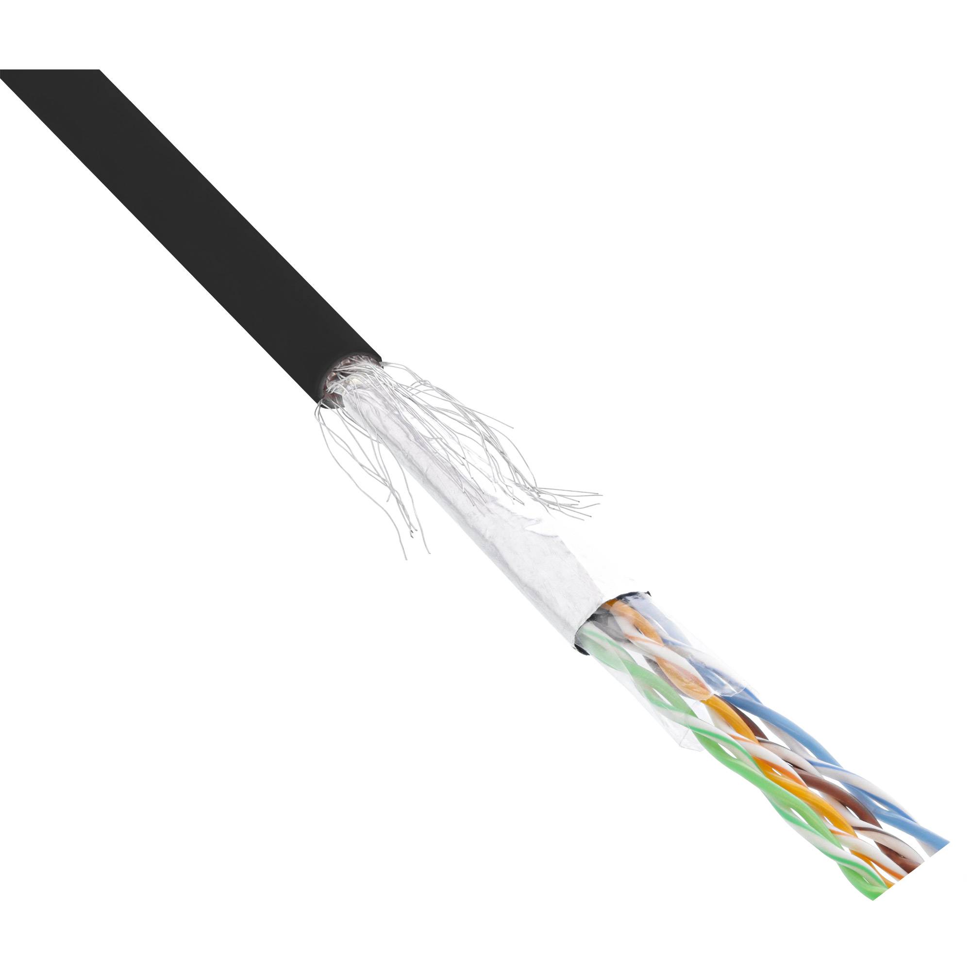 INLINE - Patchkabel Cat.5e - schwarz - SF/UTP - AWG26 - PVC - 100m