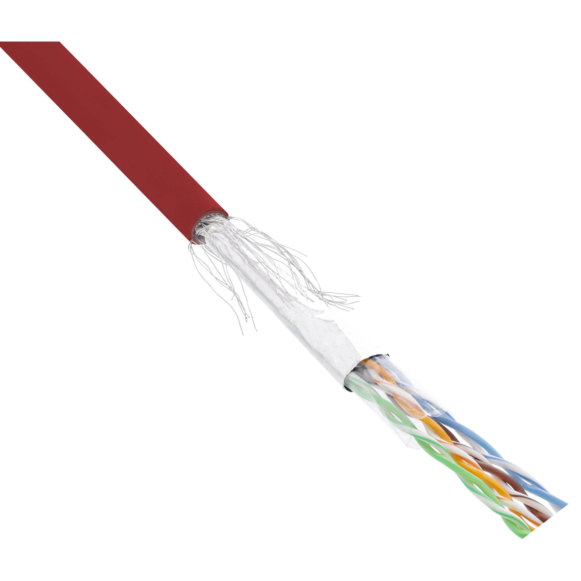 InLine Patchkabel Cat.5e - rot - SF/UTP - AWG26 - PVC - 100m - Rot