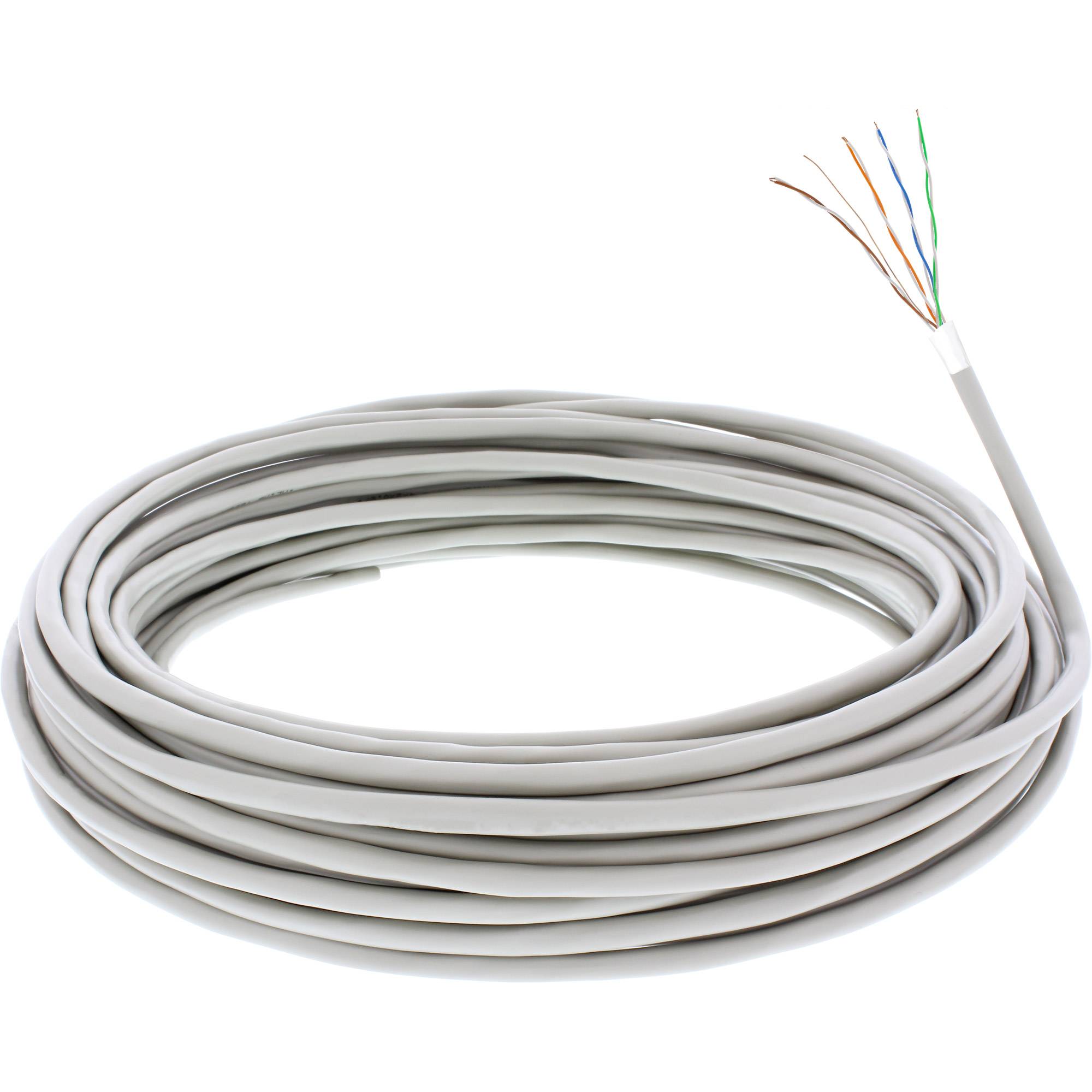 INLINE - Telefon-Kabel 8-adrig - 4x2x0,6mm - zum Verlegen - 100m Rolle