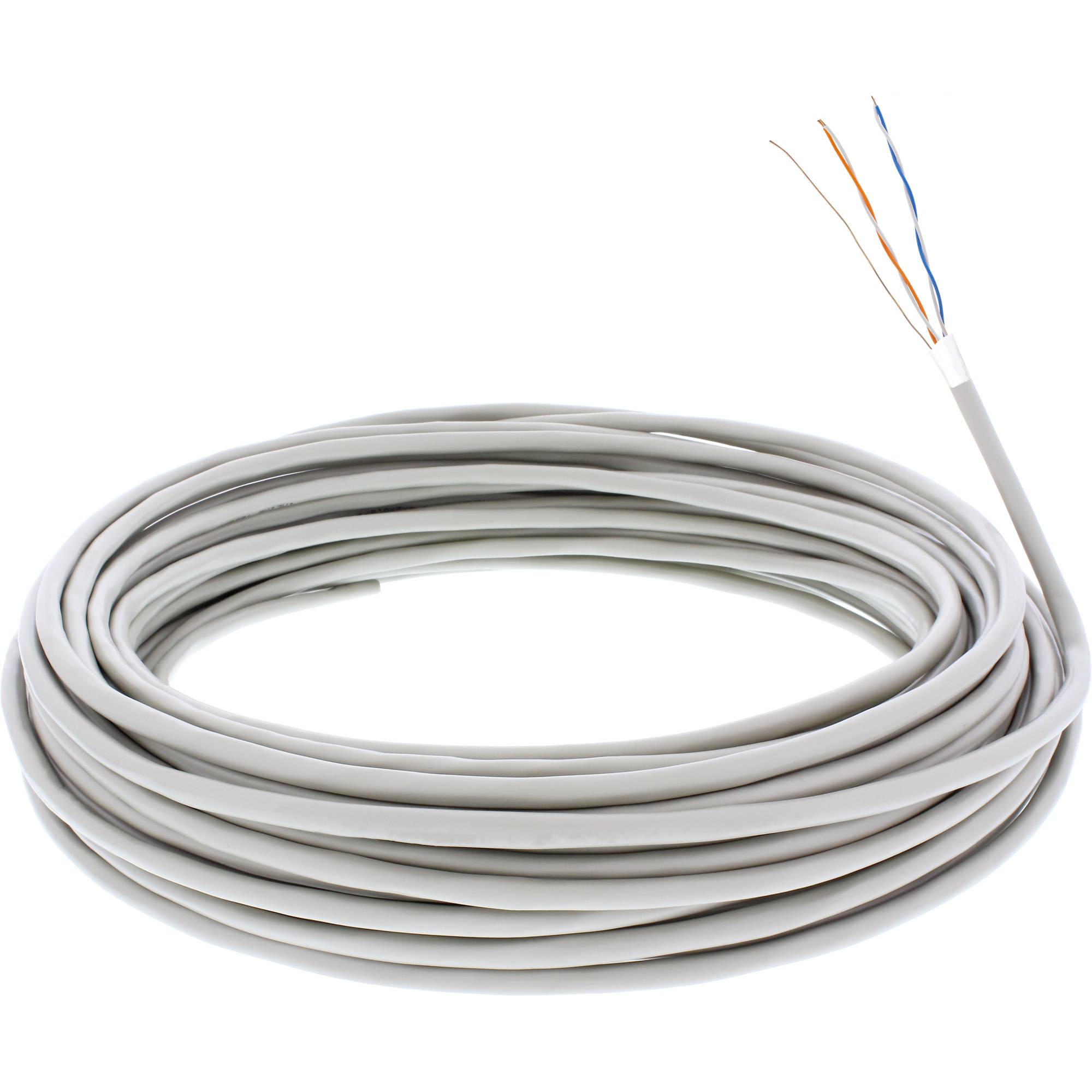 INLINE - Telefon-Kabel 4-adrig - 2x2x0,6mm - zum Verlegen - 25m Ring