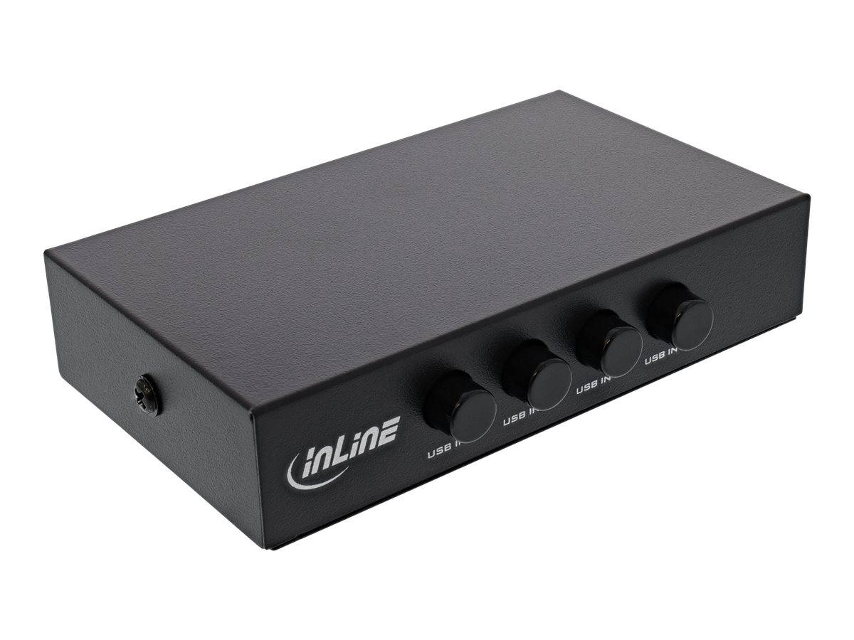 INLINE - USB 2.0 Umschalter manuell - USB-A Gerät an 4 Computer