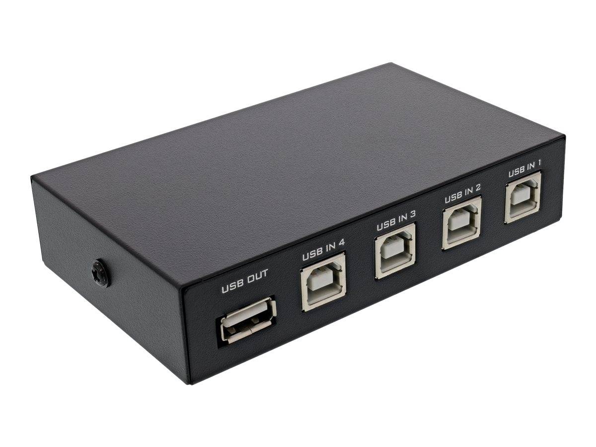 INLINE - USB 2.0 Umschalter manuell - USB-A Gerät an 4 Computer