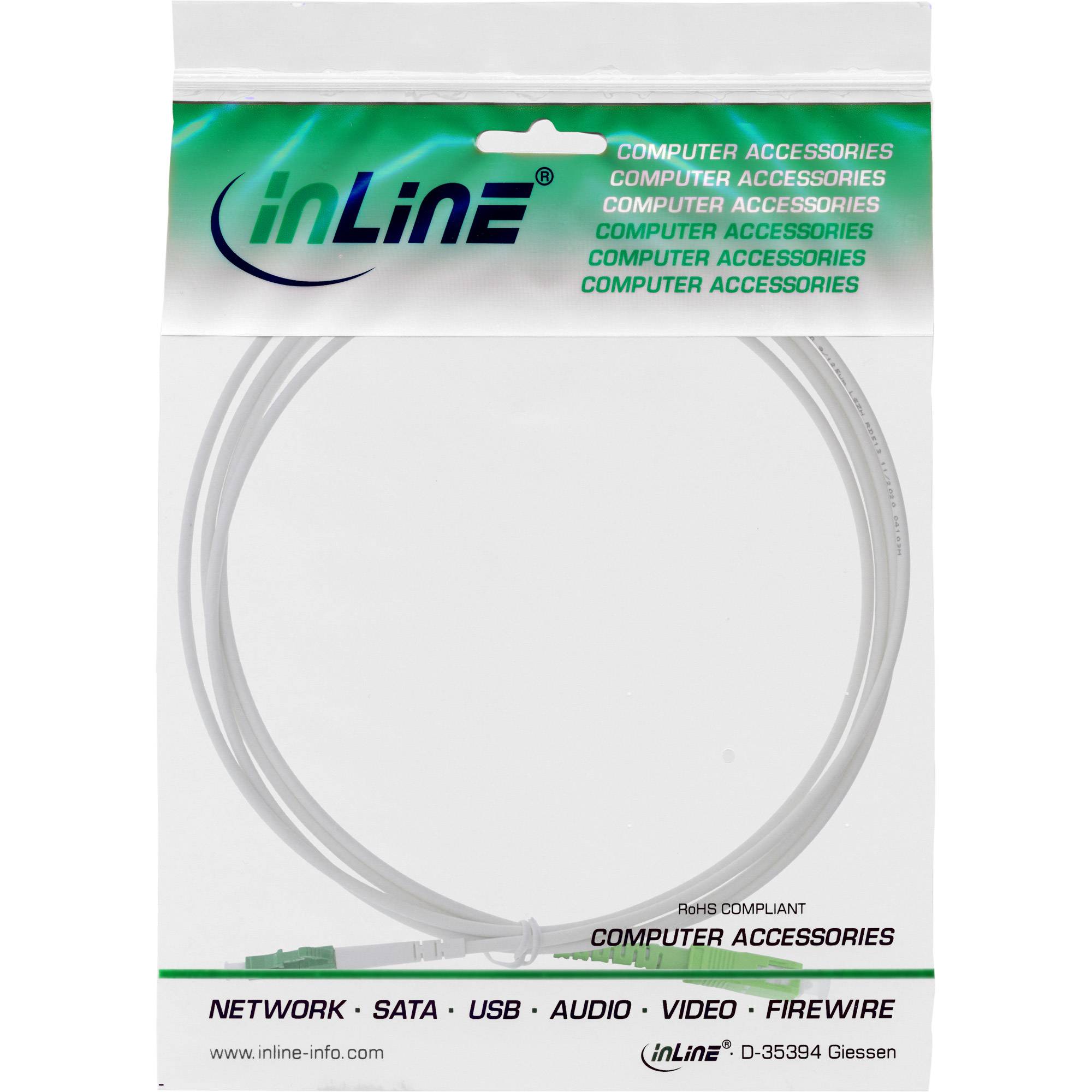 INLINE - LWL Simplex Kabel - FTTH - LC/APC 8° zu SC/APC 8° - 9/125µm - OS2 - 3m