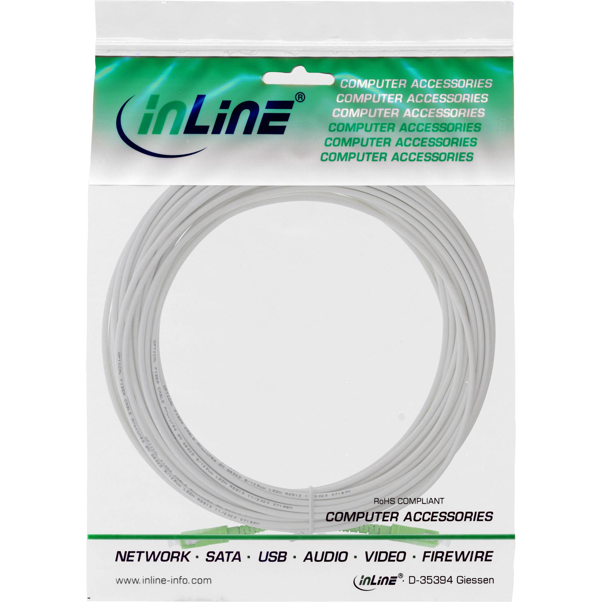 INLINE - LWL Simplex Kabel - FTTH - SC/APC 8° zu SC/APC 8° - 9/125µm - OS2 - 50m