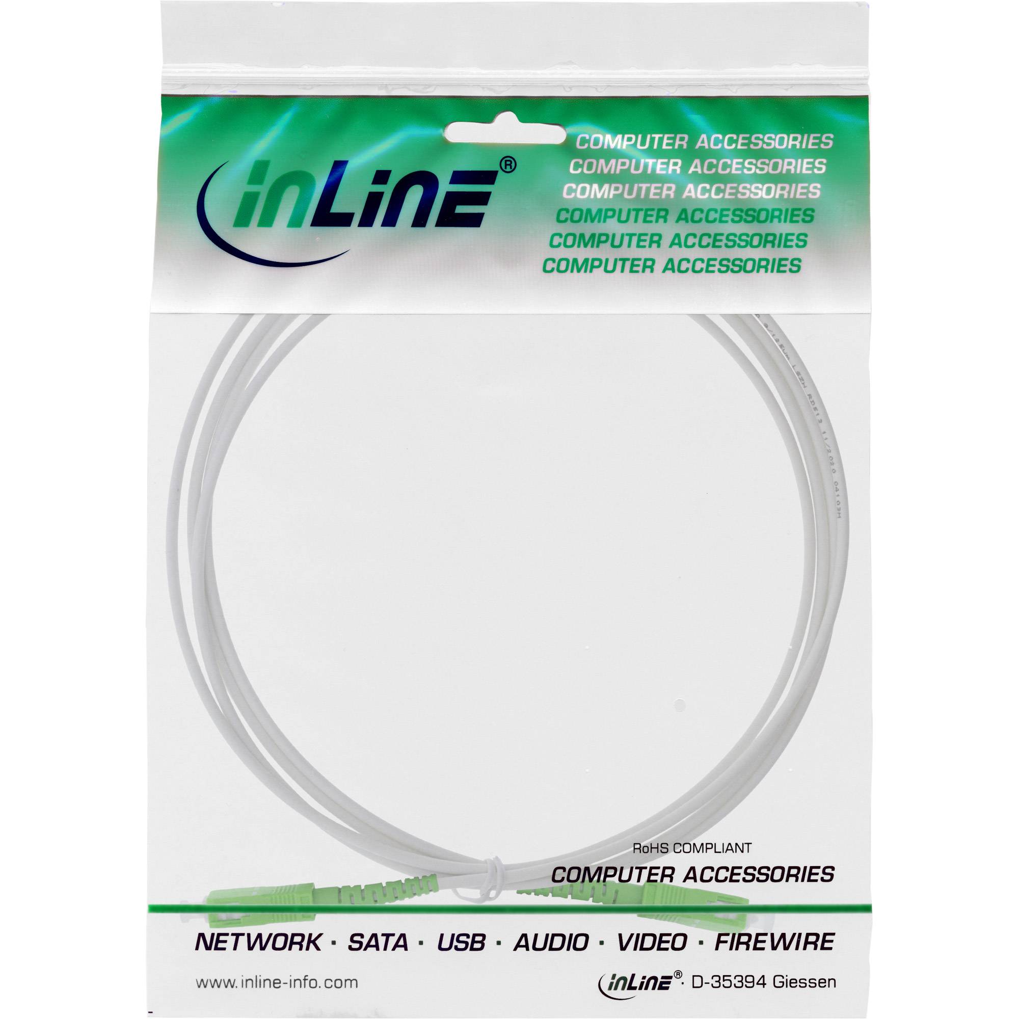 INLINE - LWL Simplex Kabel - FTTH - SC/APC 8° zu SC/APC 8° - 9/125µm - OS2 - 30m