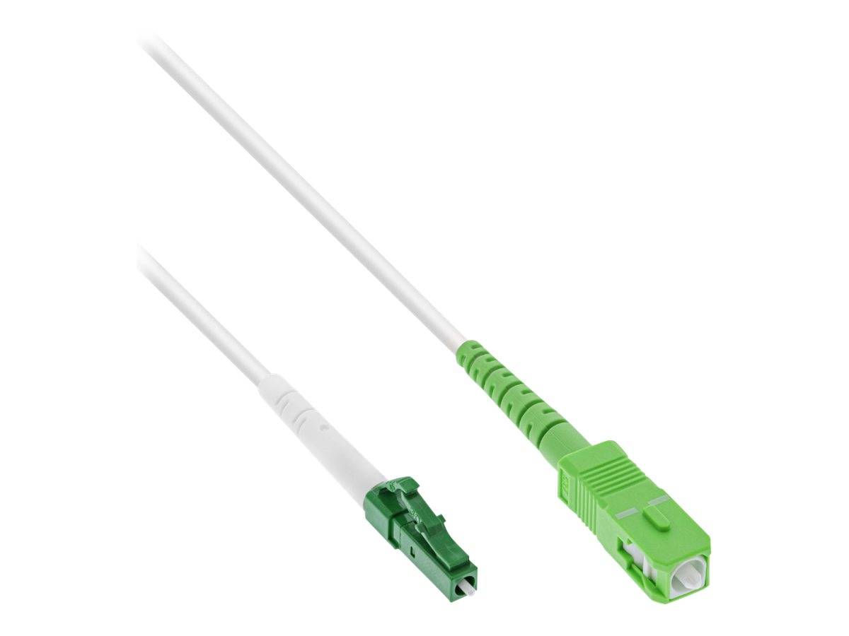 INLINE - LWL Simplex Kabel - FTTH - LC/APC 8° zu SC/APC 8° - 9/125µm - OS2 - 0,5m
