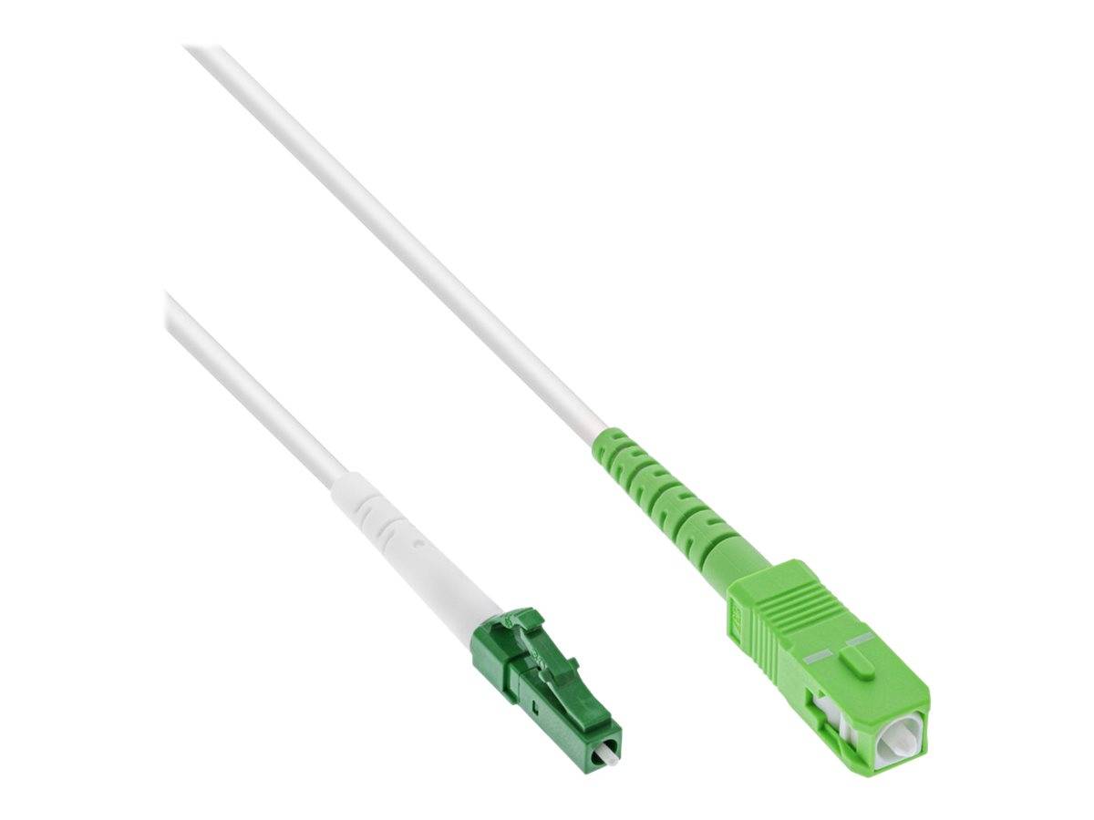 INLINE - LWL Simplex Kabel - FTTH - LC/APC 8° zu SC/APC 8° - 9/125µm - OS2 - 1m