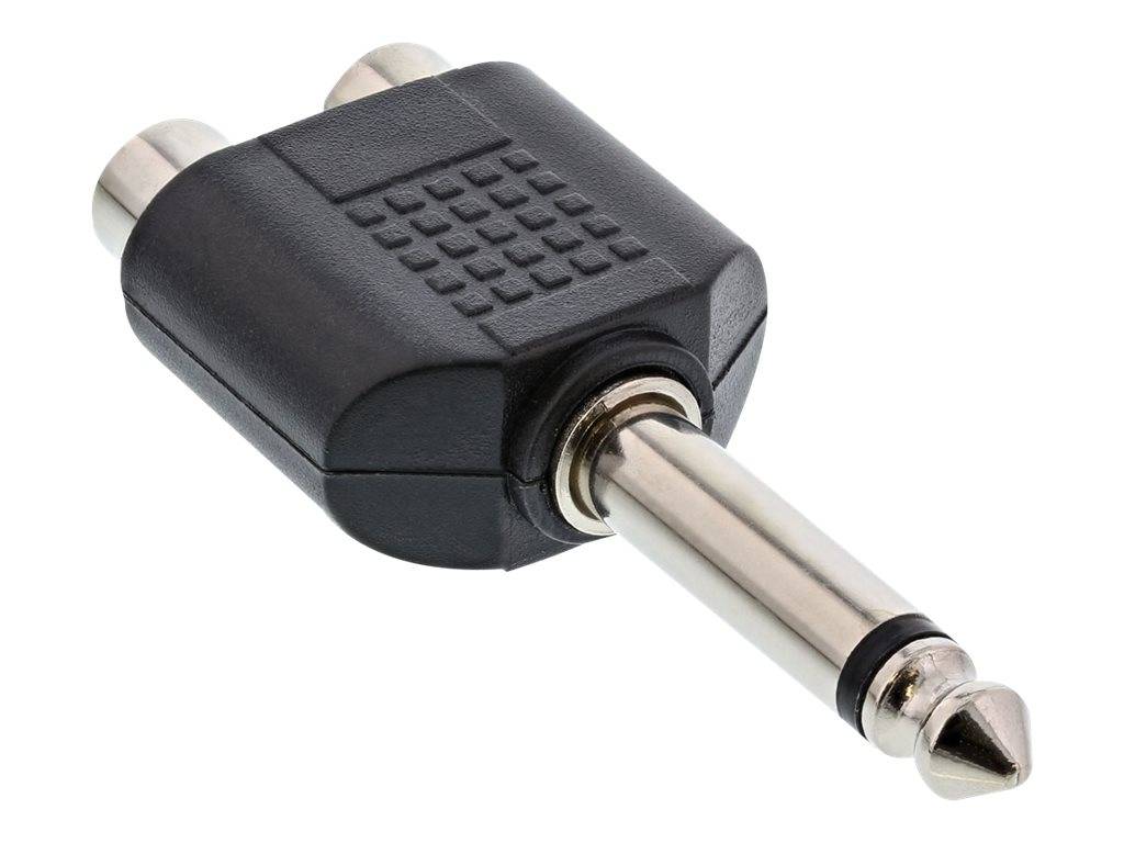 INLINE - Audio Adapter - 6,3mm Klinke Stecker an 2x Cinch Buchse - Mono