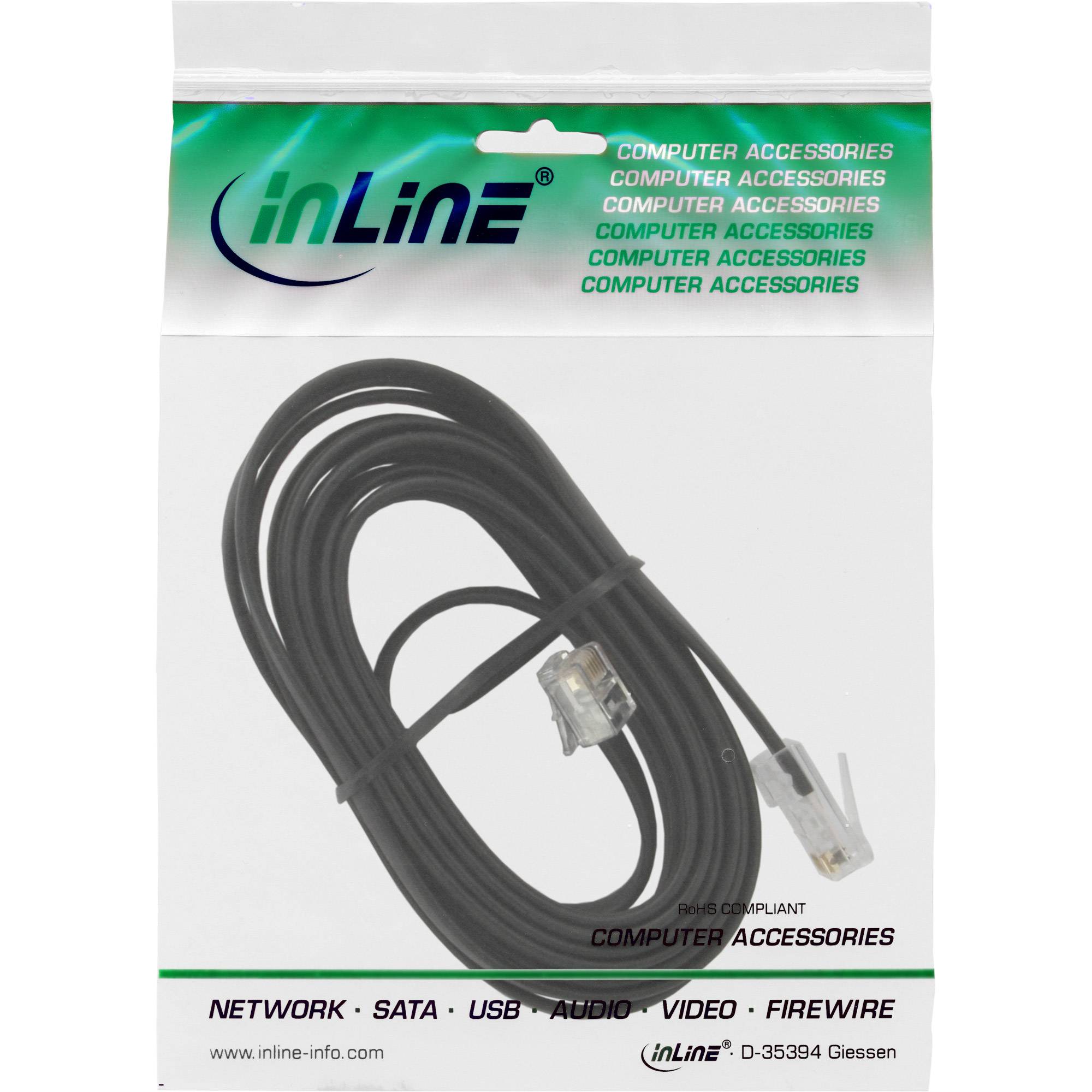 INLINE - Modularkabel - RJ45 zu RJ12 Stecker / Stecker - 6-adrig - 6m