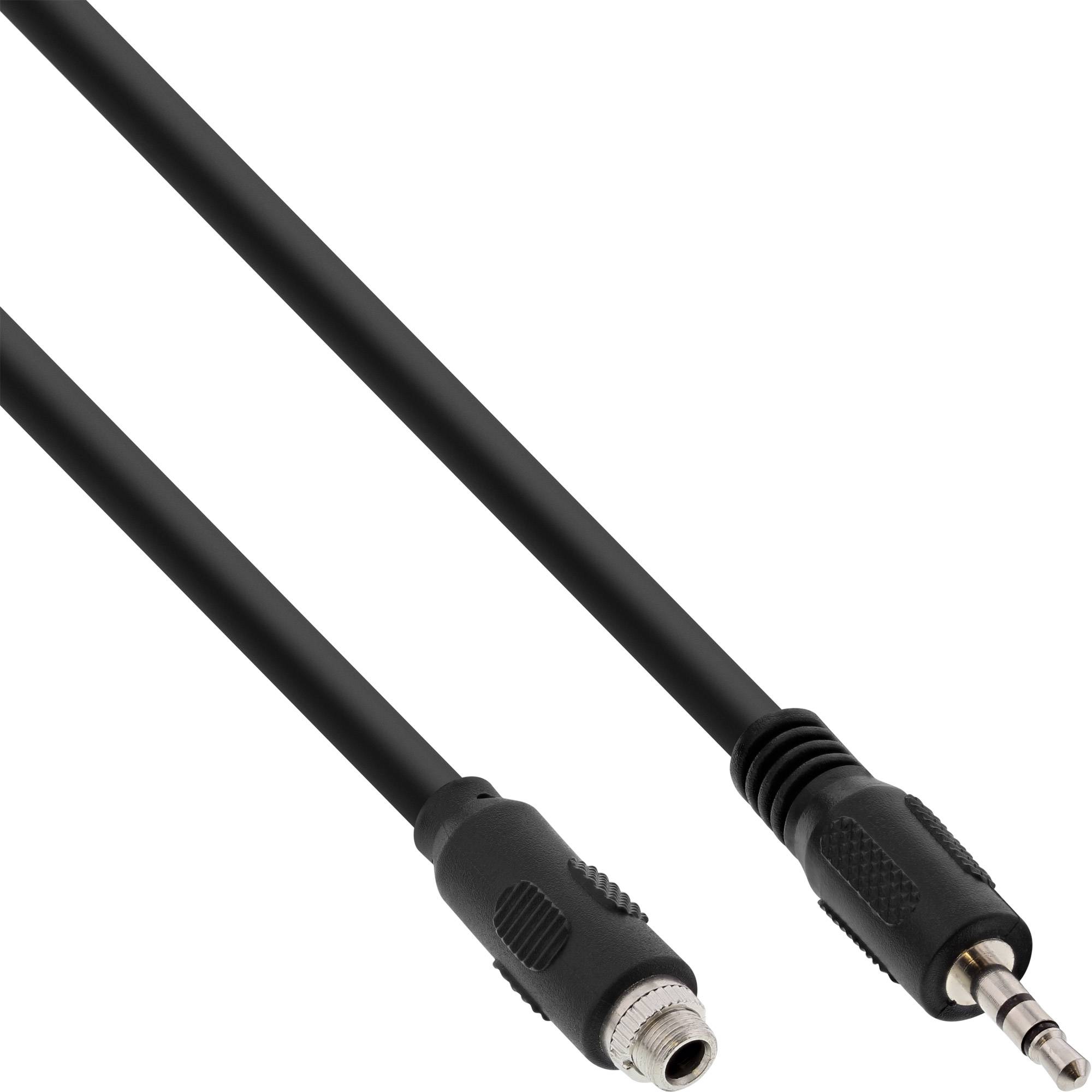 INLINE - Audio Adapterkabel - 3,5mm Stereo Stecker/Einbaubuchse mit Gewinde - 0,6m