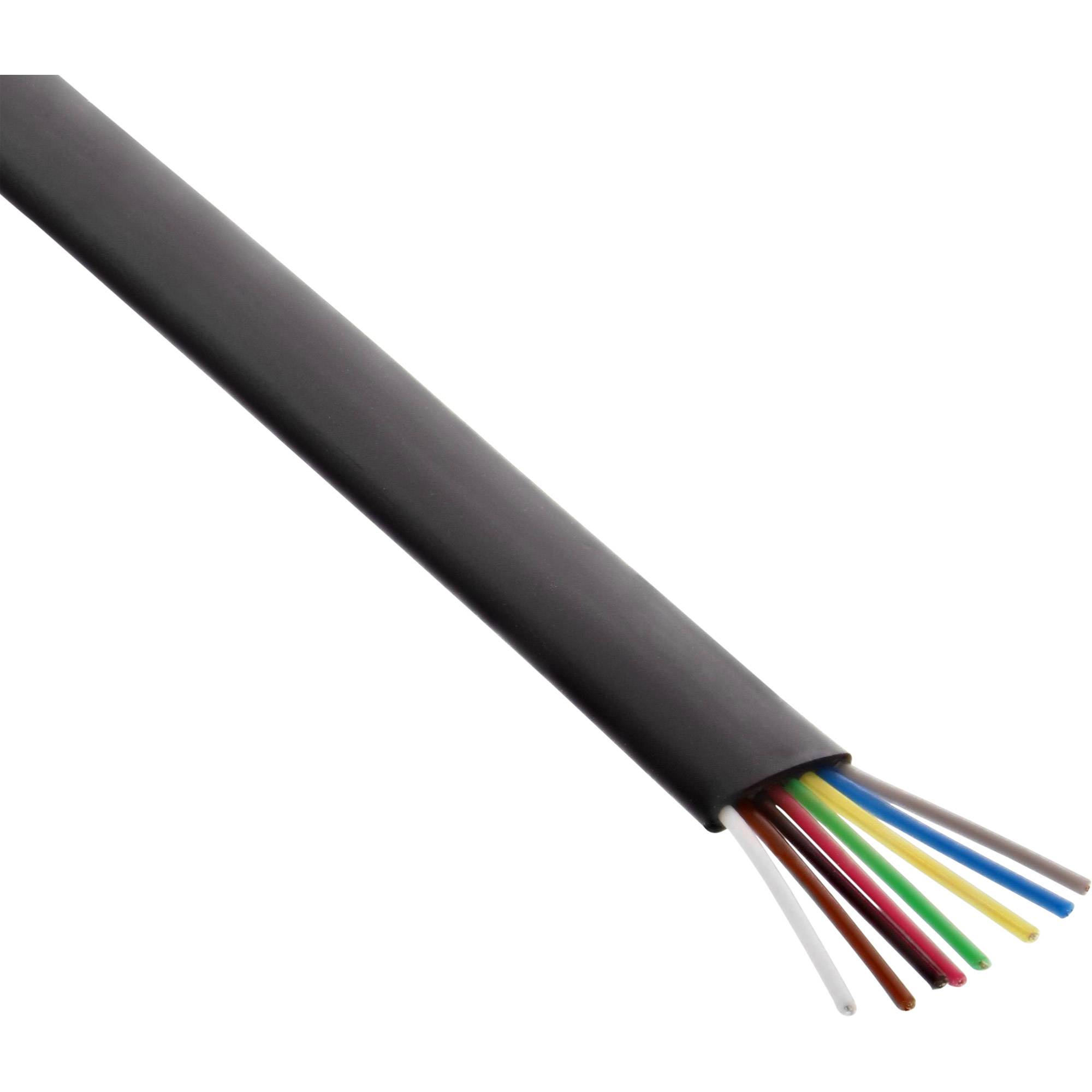 INLINE - Modularkabel - 8adrig Flachband schwarz - 100m Ring