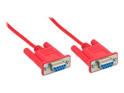 INLINE - Nullmodemkabel - 9pol Buchse / Buchse - vergossen - rot - 2m