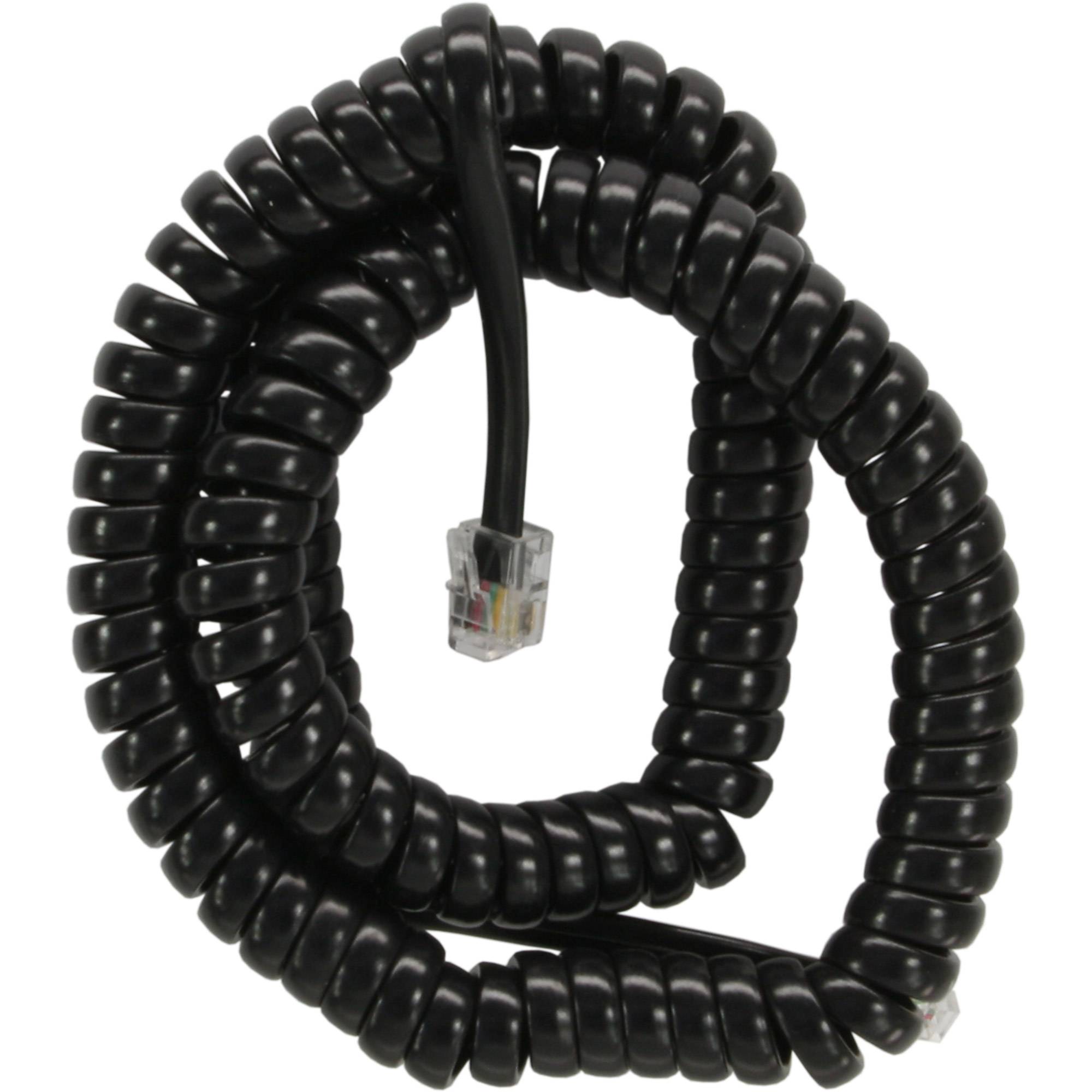 INLINE - Spiralkabel - RJ10 Stecker / Stecker - schwarz - max. 4m