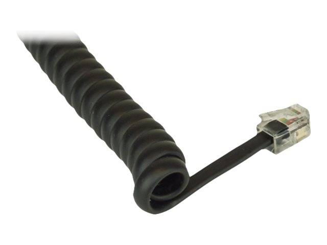 INLINE - Spiralkabel - RJ10 Stecker / Stecker - schwarz - max. 4m