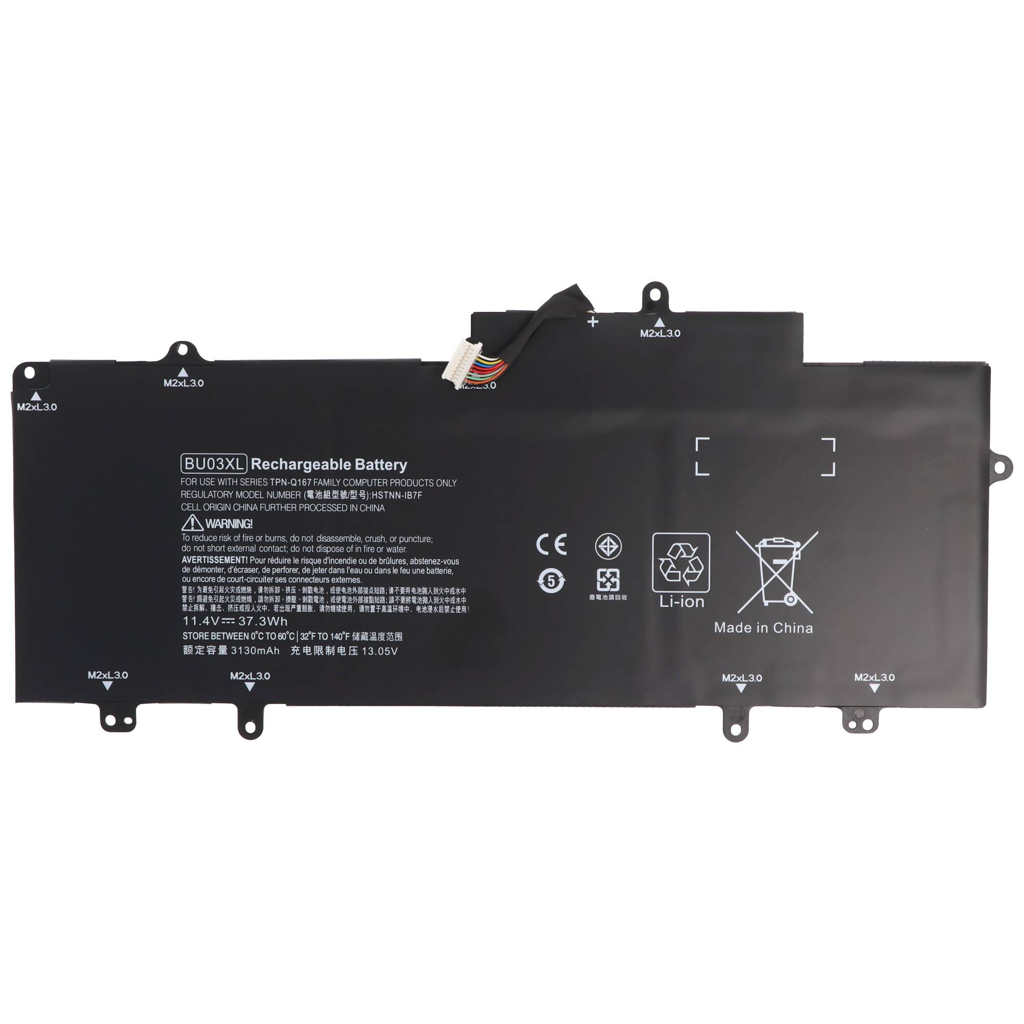 Akku passend für HP Chromebook 14 G4, Li-Polymer, 11,4V, 3250mAh, 37Wh