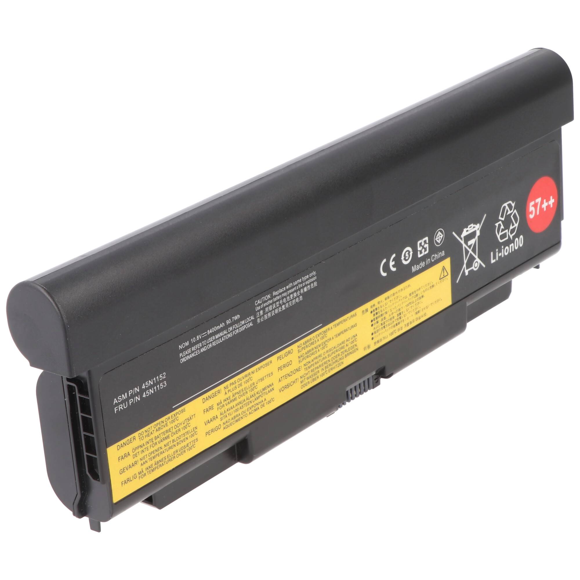 Akku passend für Lenovo ThinkPad T440p, T540p, 57++, Li-ion, 11,1V, 7800mAh, 87Wh