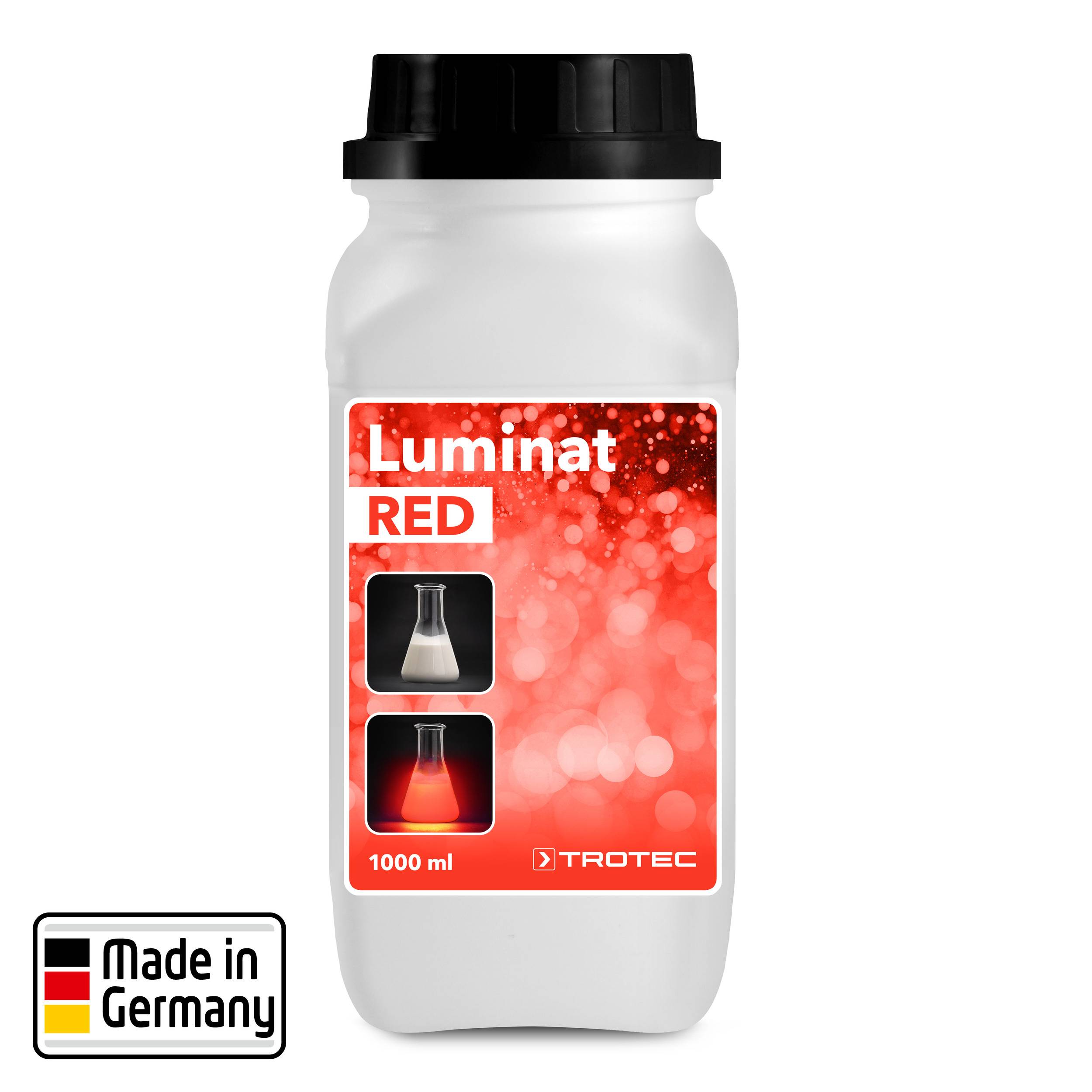 TROTEC Luminat rot 1 L | Markierungsfarbstoff, UV-Tracer zur Rohrbruchortung | Leuchtfarbstoffe zur UV-Fluoreszenzanregung