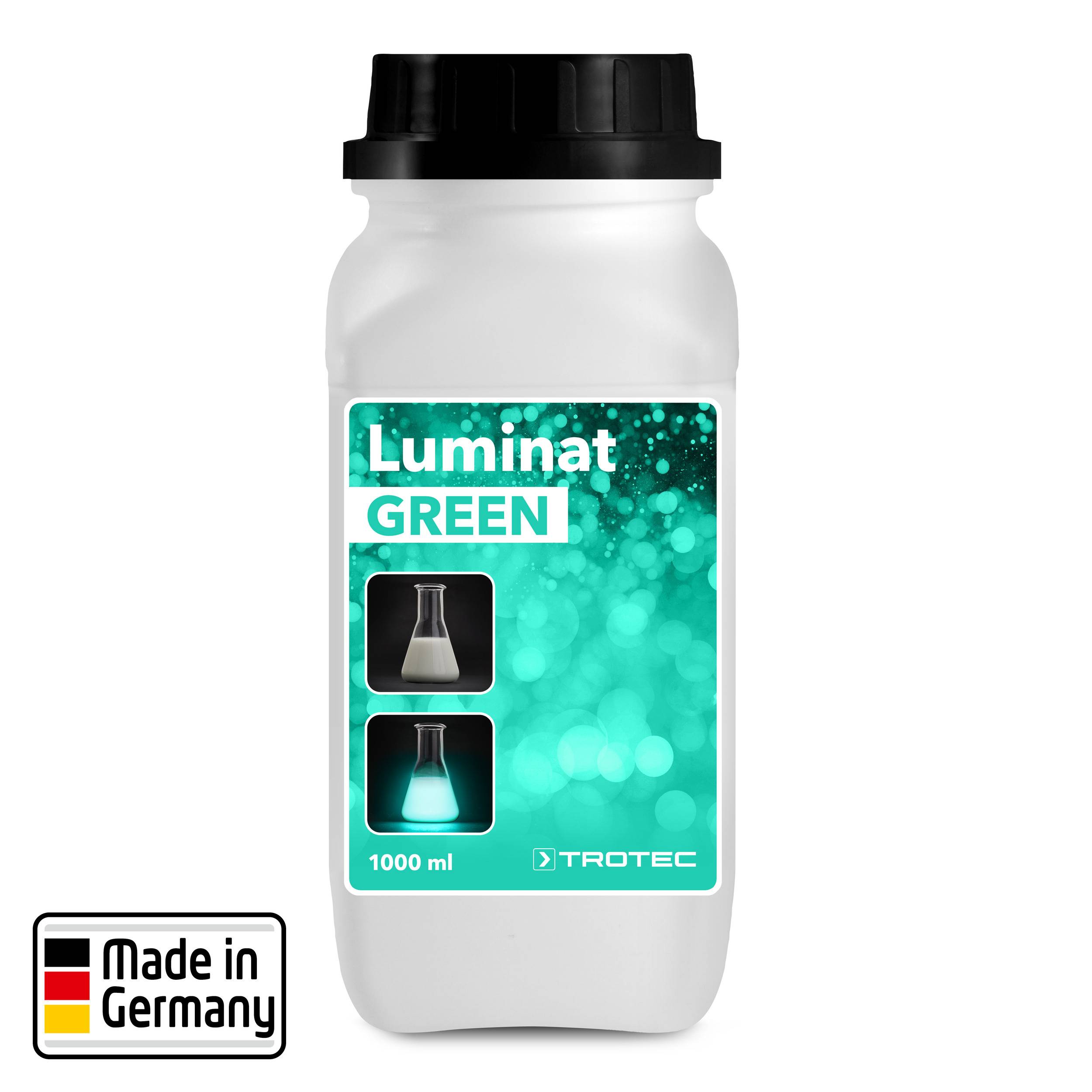 TROTEC Luminat grün 1 L | Markierungsfarbstoff, UV-Tracer zur Rohrbruchortung | Leuchtfarbstoffe zur UV-Fluoreszenzanregung