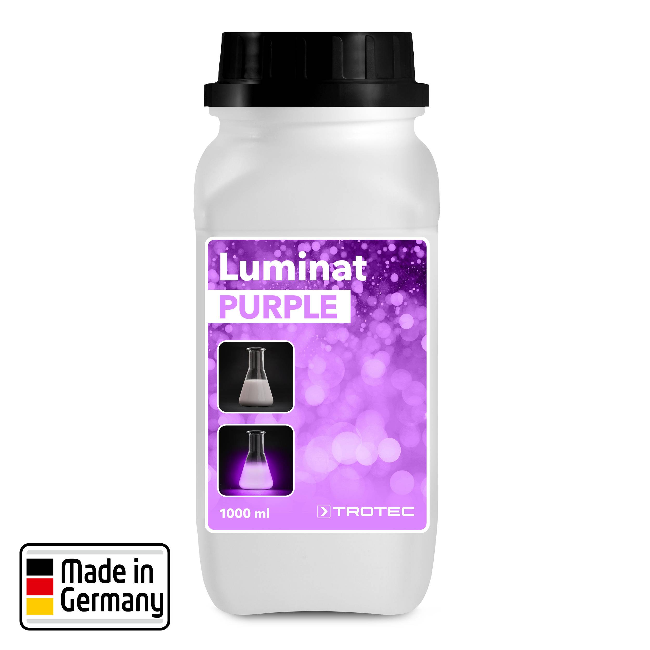 TROTEC Luminat lila 1 L | Markierungsfarbstoff, UV-Tracer zur Rohrbruchortung | Leuchtfarbstoffe zur UV-Fluoreszenzanregung