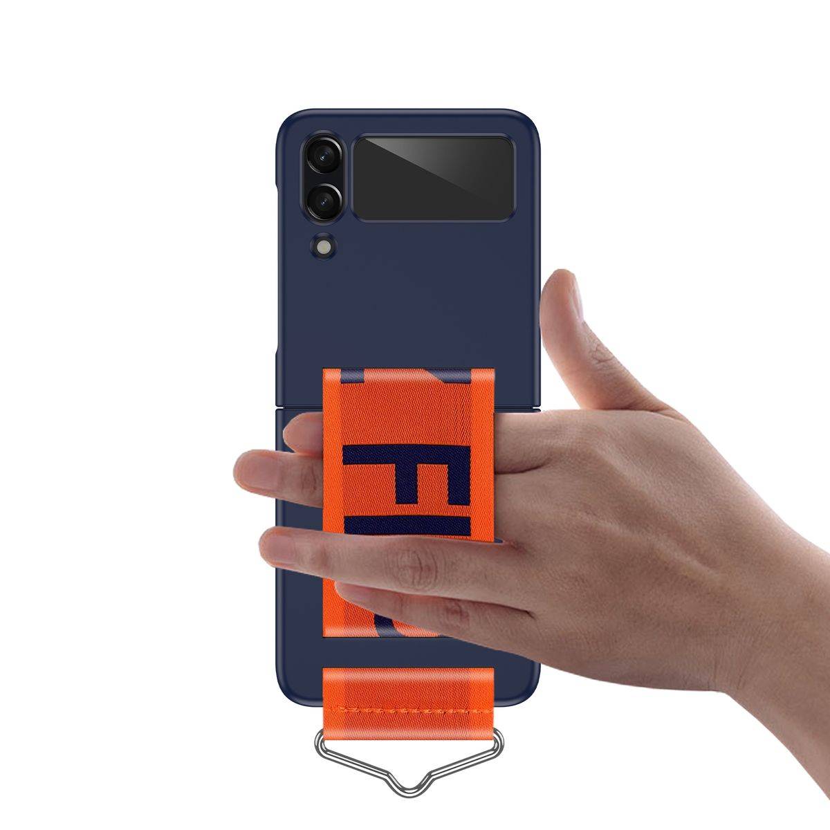 Für Samsung Galaxy Z Flip4 5G Kunststoff Design Handy Tasche Hülle Etuis Dunkelblau