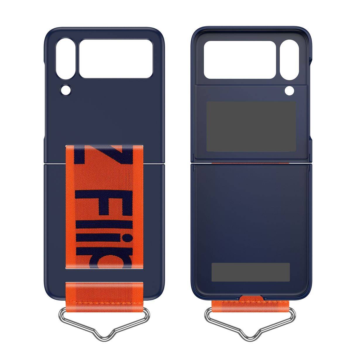 Für Samsung Galaxy Z Flip4 5G Kunststoff Design Handy Tasche Hülle Etuis Dunkelblau