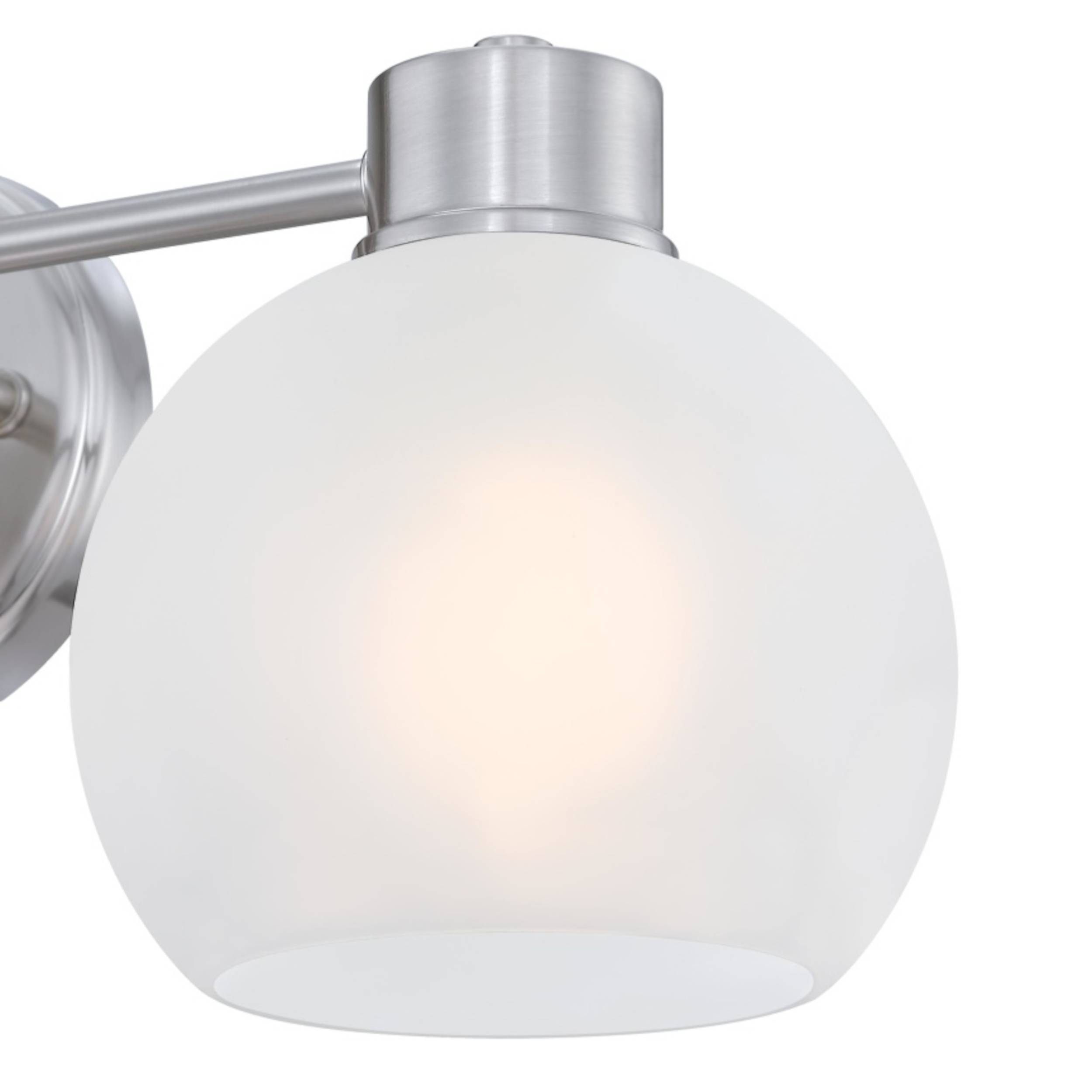 Dreiflammige Wandleuchte Dorney Nickel / Milchglas