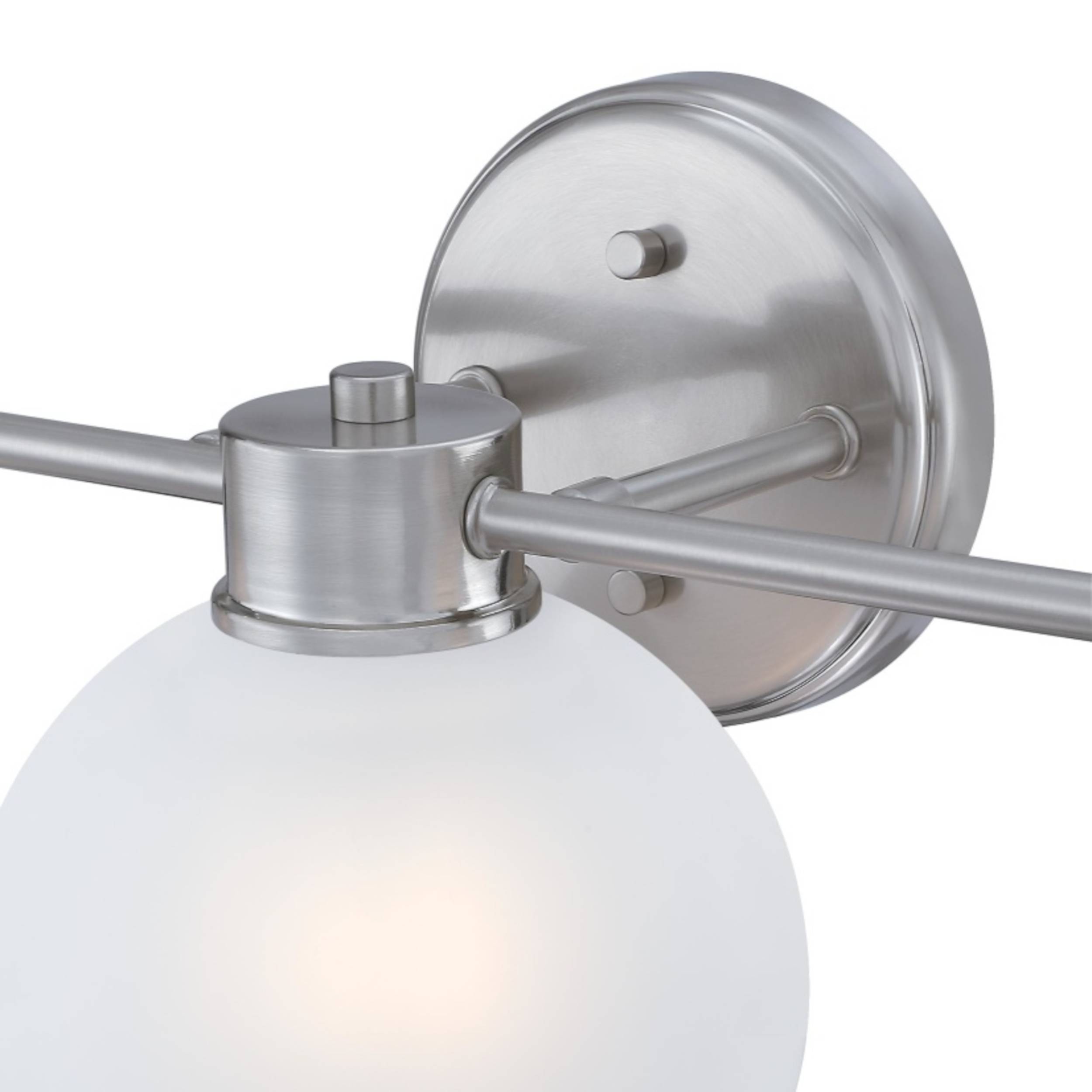 Dreiflammige Wandleuchte Dorney Nickel / Milchglas