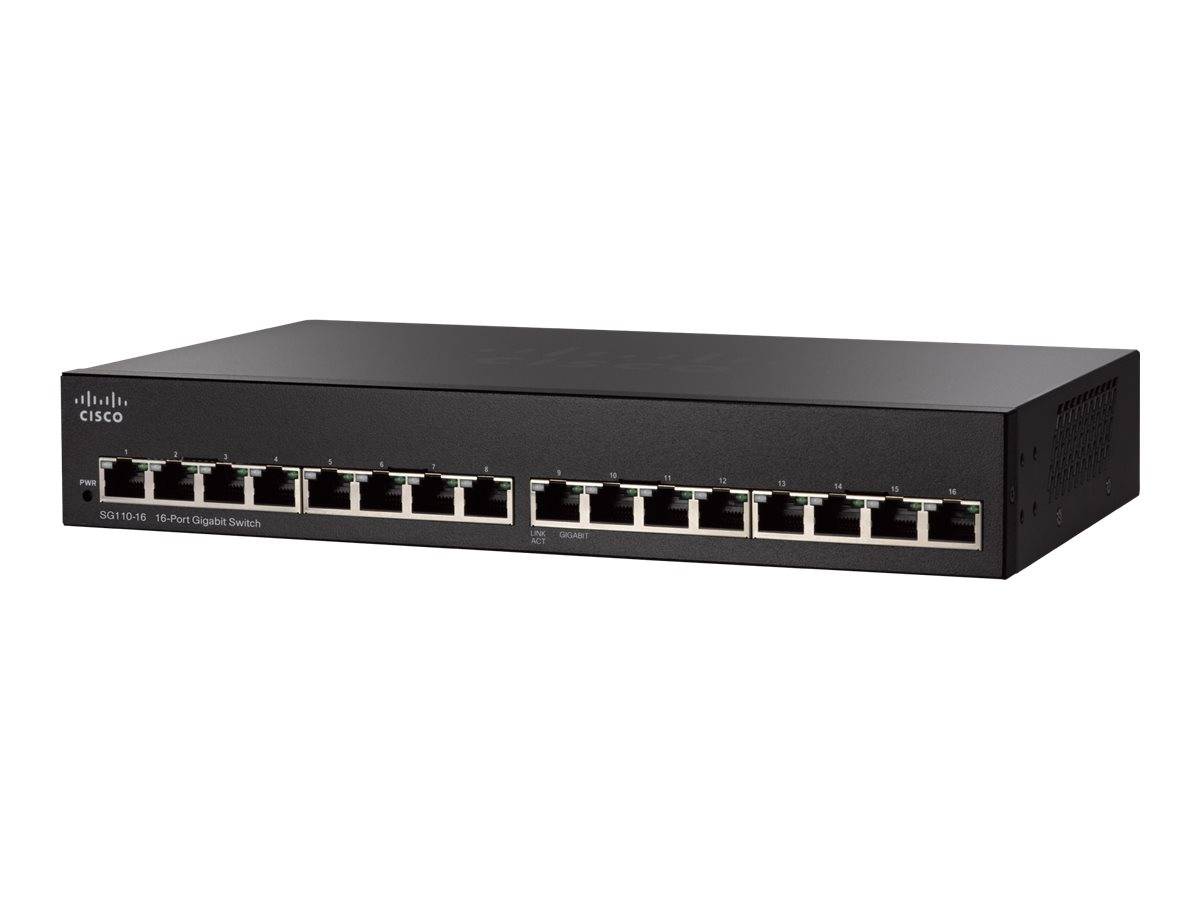 Cisco Small Business SG110-16 - Switch - unmanaged16 x 10/100/1000 - an Rack