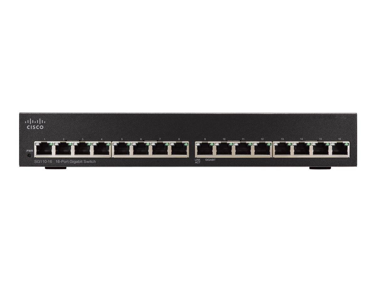 Cisco Small Business SG110-16 - Switch - unmanaged16 x 10/100/1000 - an Rack