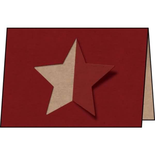 Weihnachtskarte-Set A6 (A5) 225g 10+10 Stück Kraftkarton Cut-out style