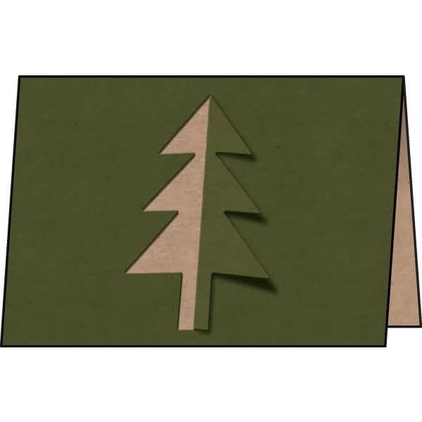 Weihnachtskarte-Set A6 (A5) 225g 10+10 Stück Kraftkarton Cut-out style