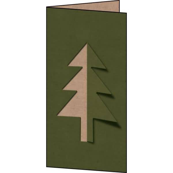 Weihnachtskarte-Set DL 225g 10+10 Stück Kraftkarton Cut-out style