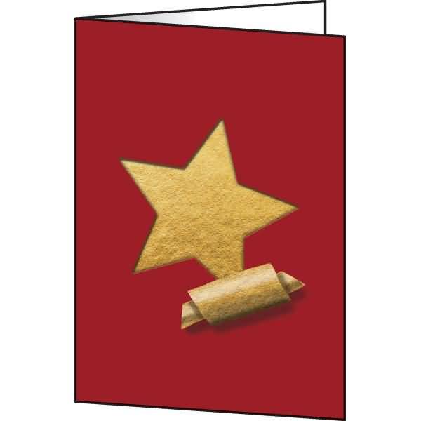 Weihnachtskarte-Set A6 (A5) 250g 10+10 Stück Cut-out style (gold)