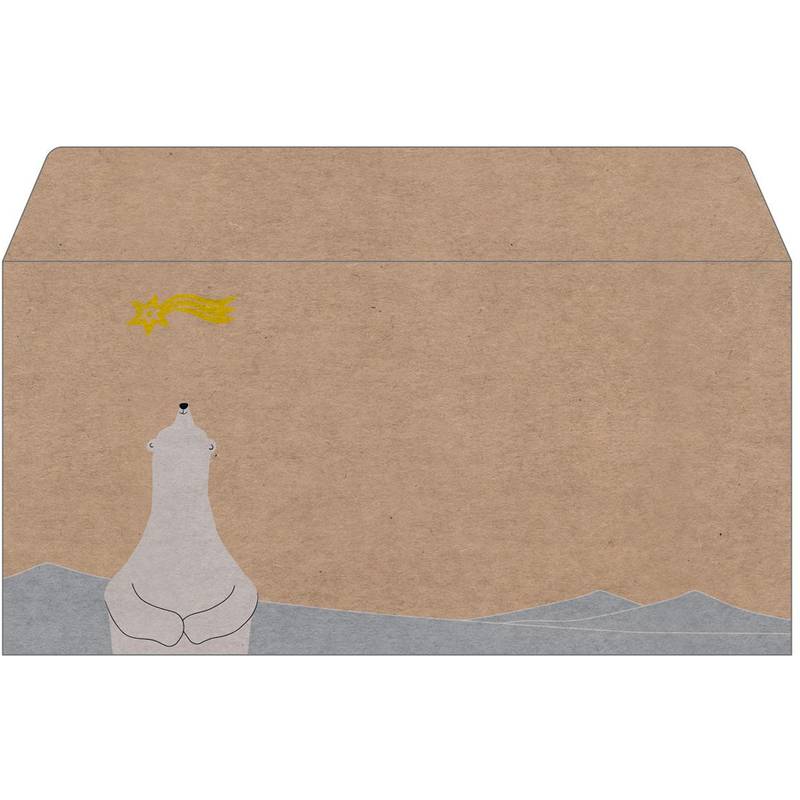 sigel Weihnachts-Umschlag "Polar bear with shooting star"
