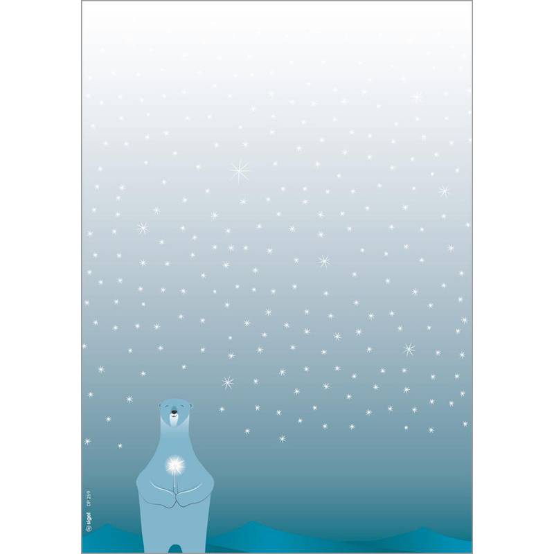 sigel Weihnachts-Motiv-Papier "Polar bear with candle", A4