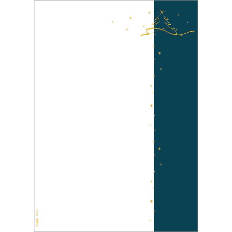sigel Weihnachts-Motiv-Papier "Christmas tree petrol", A4