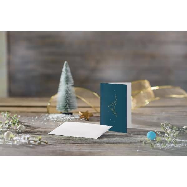 Weihnachtskarte A6 (A5) 250g 10+10 Stück Christmas tree (petrol)